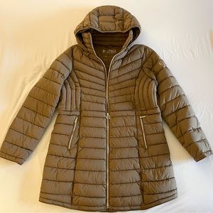 NWT Michael Kors Lightweight Puffer Coat Jacket Brown Size Small / Large